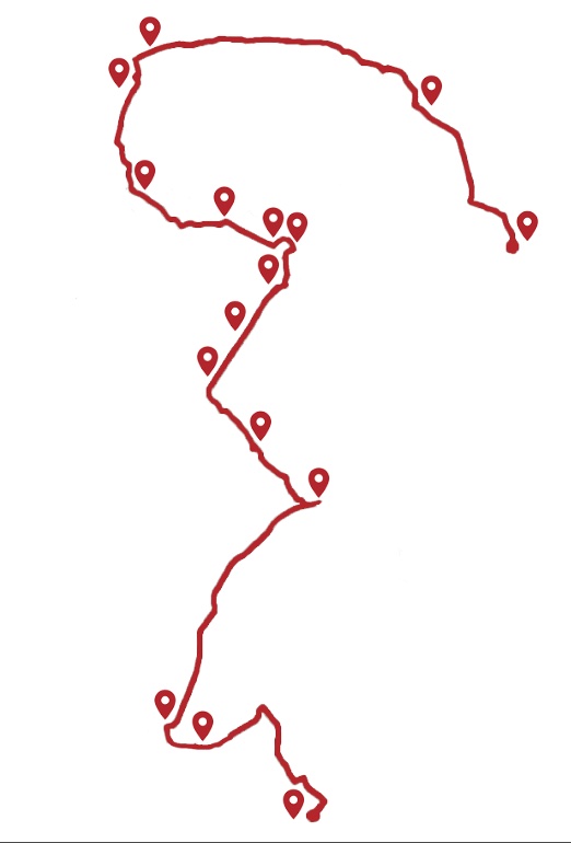 Walking tour route map